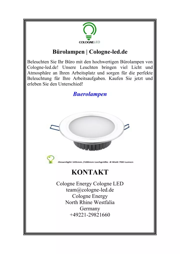 b rolampen cologne led de