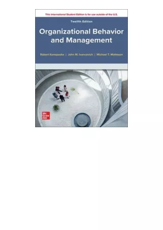 PDF read online ISE Organizational Behavior and Management for ipad