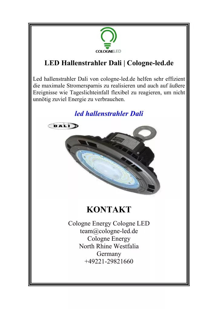 led hallenstrahler dali cologne led de