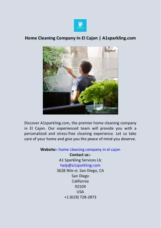 Home Cleaning Company In El Cajon  A1sparkling.com