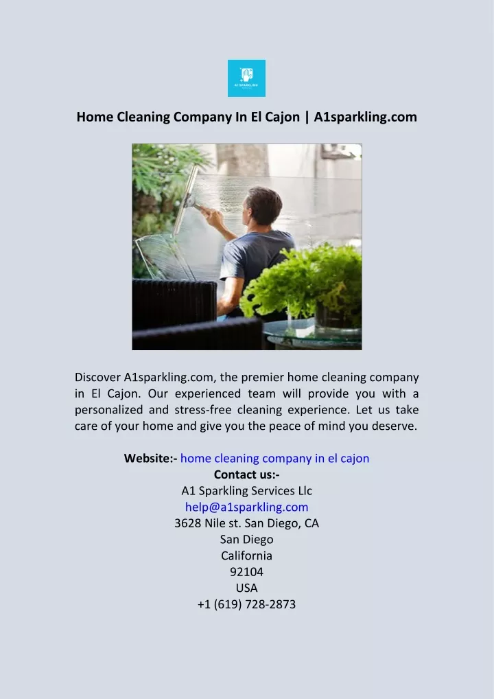 home cleaning company in el cajon a1sparkling com