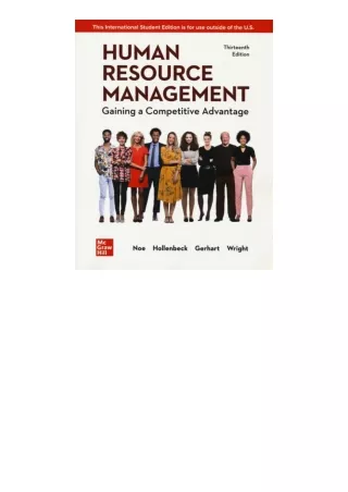 PDF read online ISE Human Resource Management Gaining a Competitive Advantage fr
