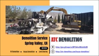 Demolition Service Company Spring Valley, CA