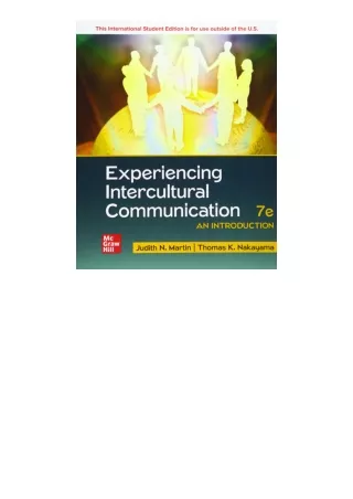 Download PDF ISE Experiencing Intercultural Communication An Introduction ISE HE