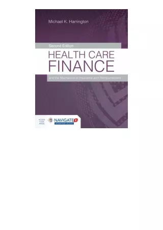 PDF read online Health Care Finance and the Mechanics of Insurance and Reimburse