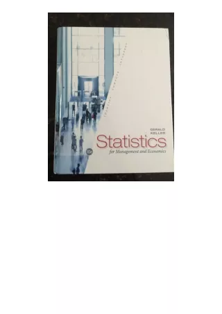 Kindle online PDF Statistics for Management and Economics for ipad