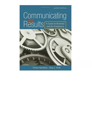Download PDF Communicating for Results A Guide for Business and the Professions
