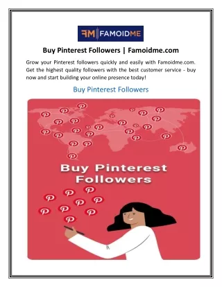 Buy Pinterest Followers  Famoidme