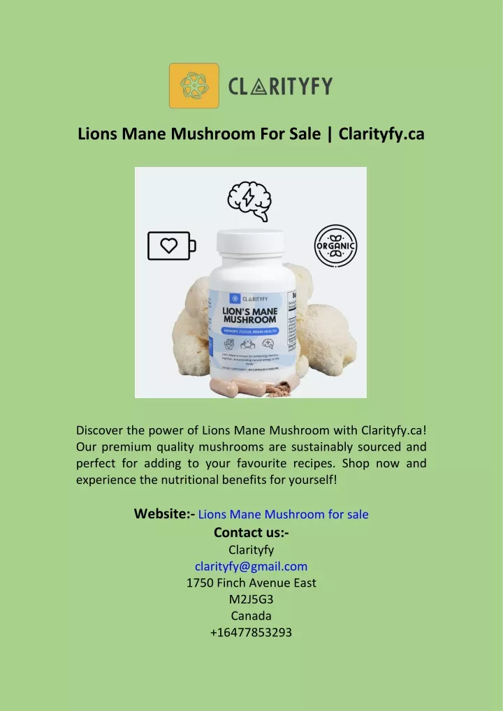 lions mane mushroom for sale clarityfy ca