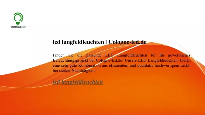 led langfeldleuchten cologne led de finden