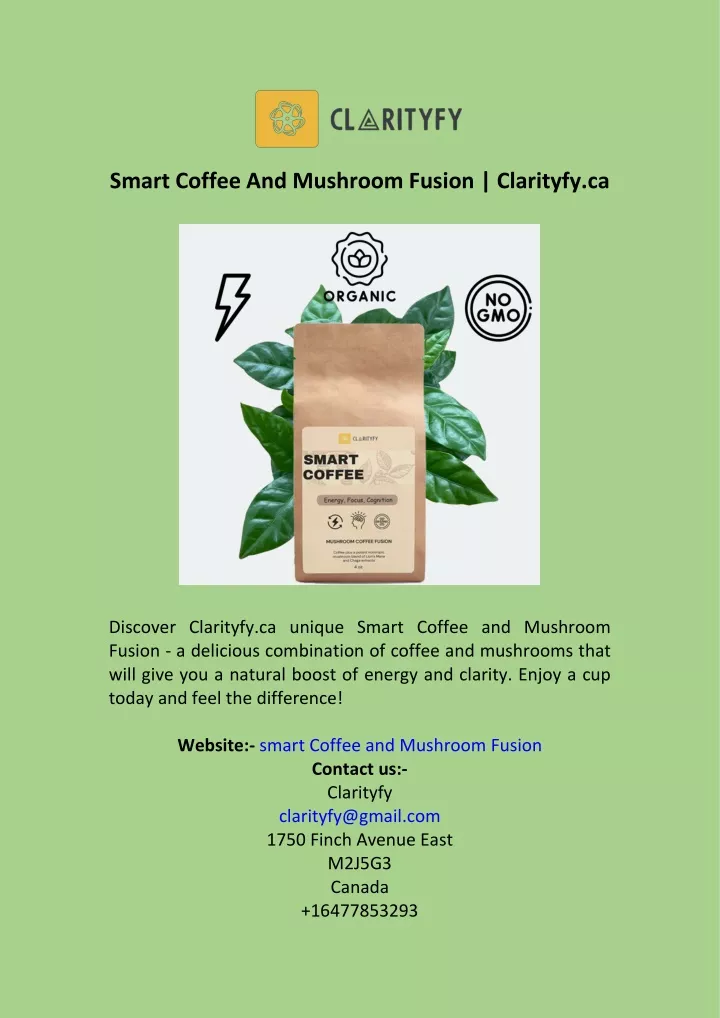 smart coffee and mushroom fusion clarityfy ca