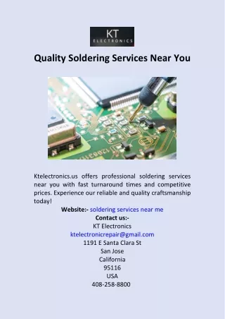 Quality Soldering Services Near You