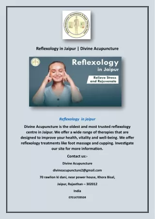 reflexology in jaipur divine acupuncture