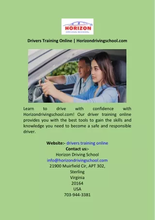 Drivers Training Online  Horizondrivingschool.com