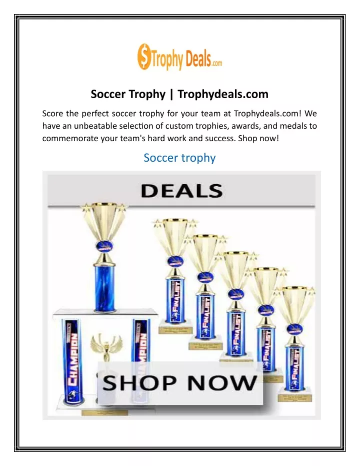 soccer trophy trophydeals com