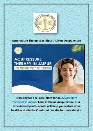 acupressure therapist in jaipur divine acupuncture