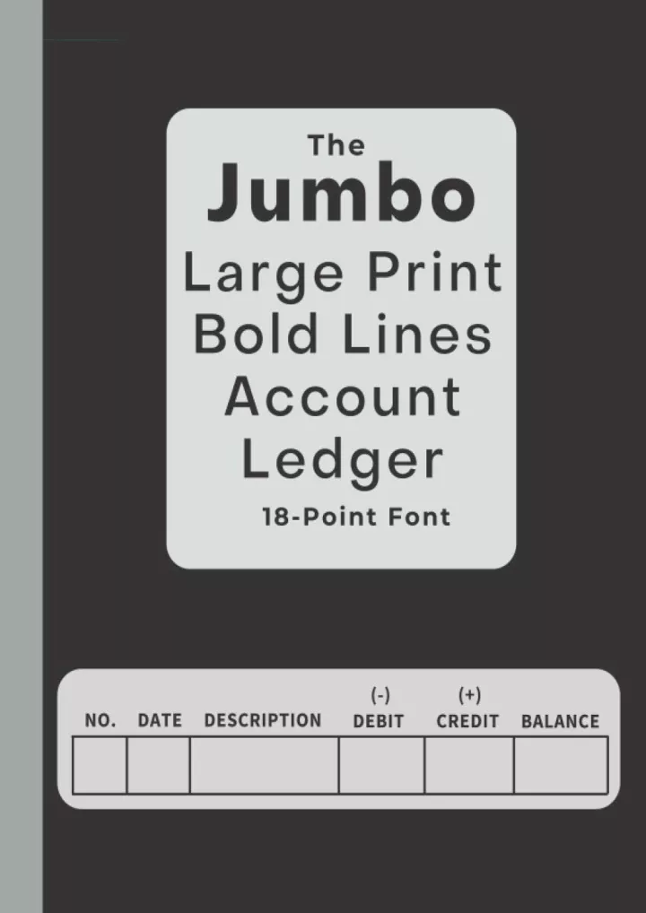 the jumbo large print bold lines account ledger