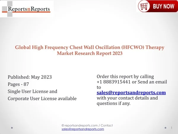High Frequency Chest Wall Oscillation (HFCWO) Therapy Market Sale and Revenue