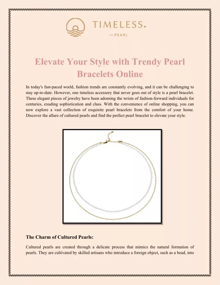 elevate your style with trendy pearl bracelets