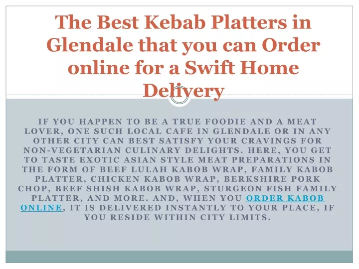 the best kebab platters in glendale that you can order online for a swift home delivery