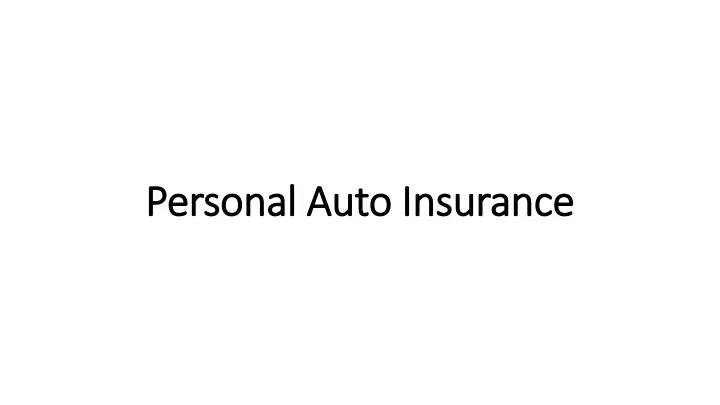 personal auto insurance