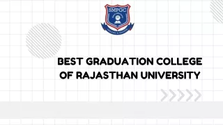 Best Graduation College of Rajasthan University