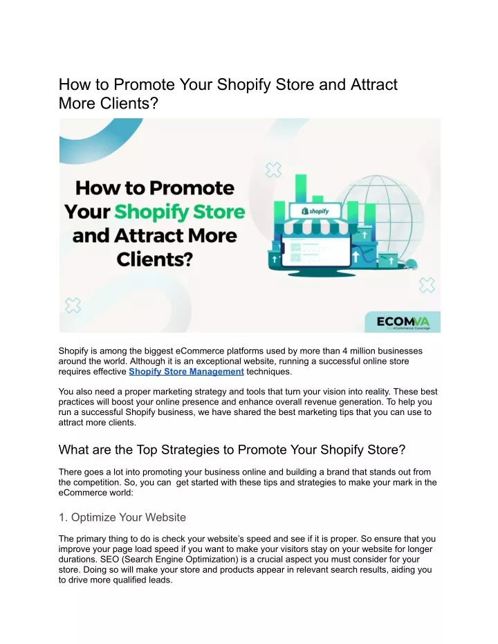 how to promote your shopify store and attract
