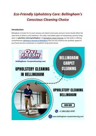 Eco-Friendly Upholstery Care: Bellingham's Conscious Cleaning Choice