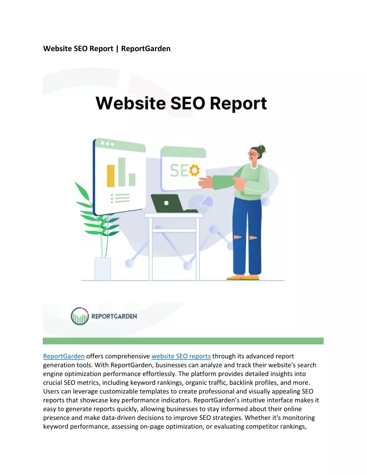 website seo report reportgarden