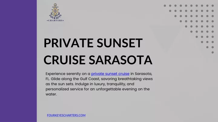 private sunset cruise sarasota