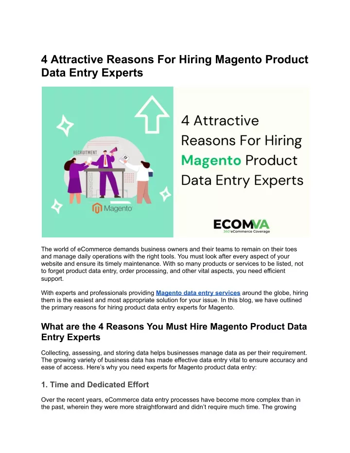 4 attractive reasons for hiring magento product