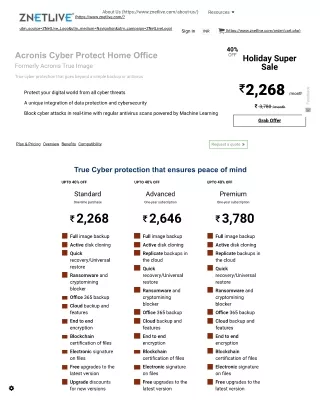 Acronis Cyber Protect Home Office - Cloud-Based Cybersecurity