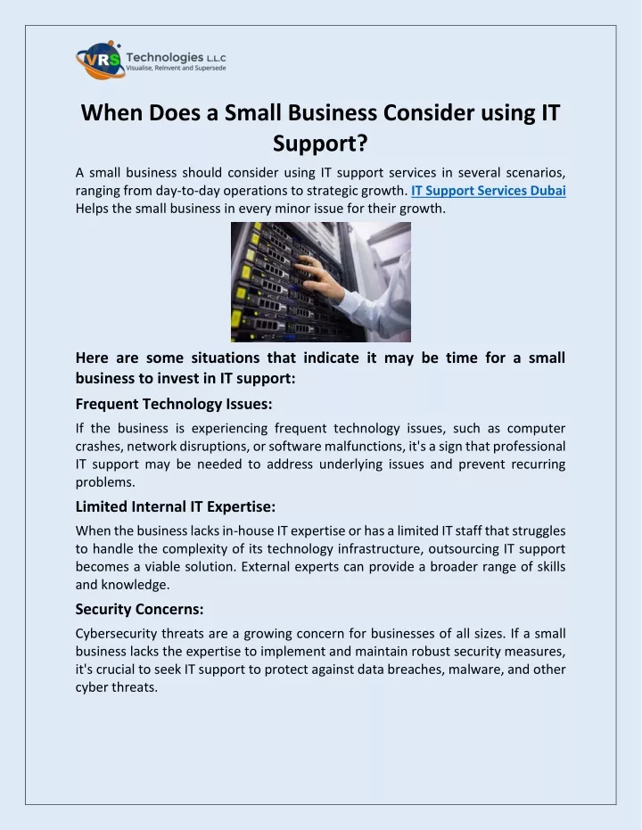 when does a small business consider using