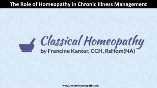 the role of homeopathy in chronic illness