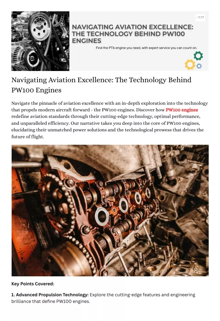 find the pt6 engine you need with expert service