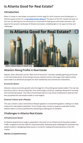 Is Atlanta Good for Real Estate?