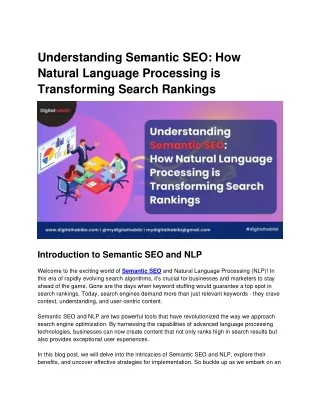 Understanding Semantic SEO How Natural Language Processing is Transforming Search Rankings