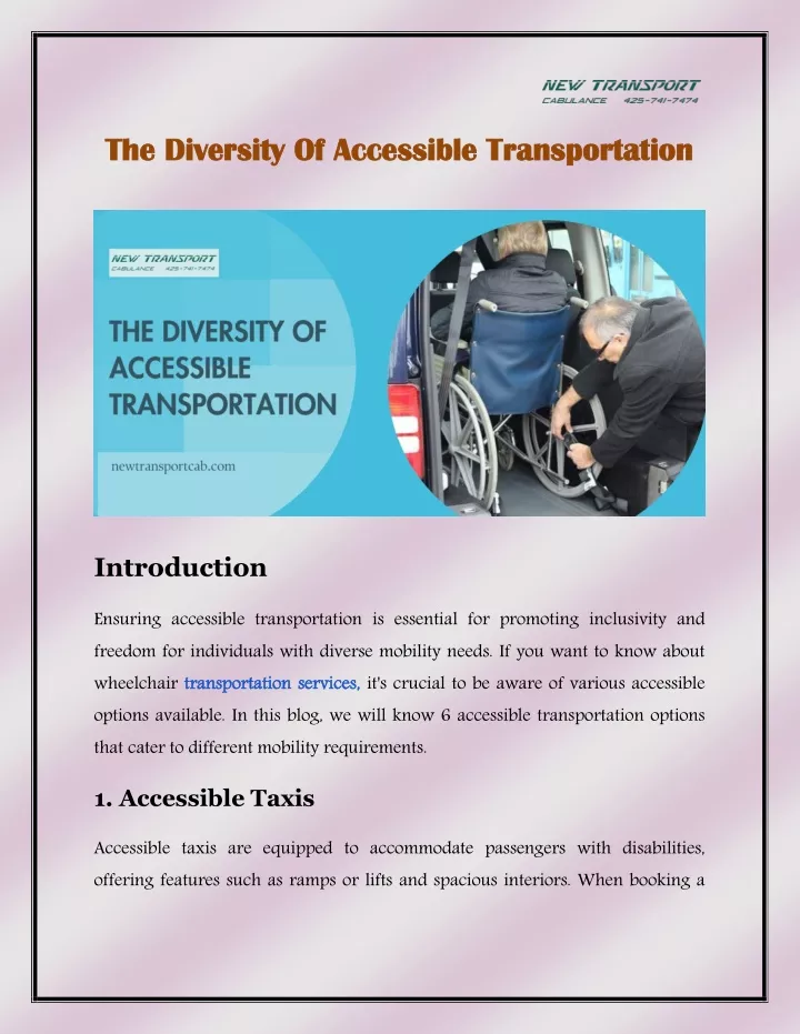 f accessible transportation