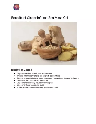 Benefits of Ginger Infused Sea Moss Gel