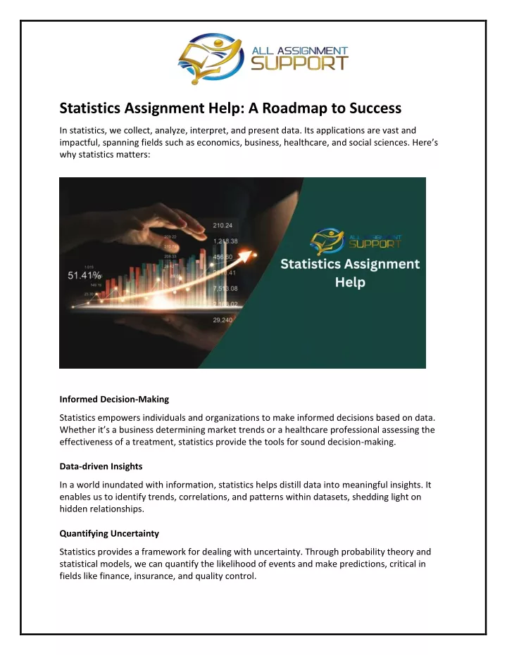 statistics assignment help a roadmap to success