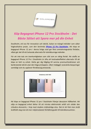 Köp Begagnat IPhone 12 Pro Stockholm - Det Bästa Sättet att Spara mer på din Enhet