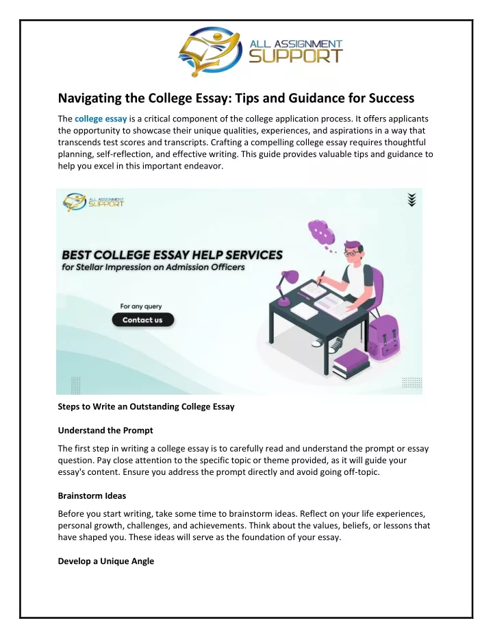 navigating the college essay tips and guidance
