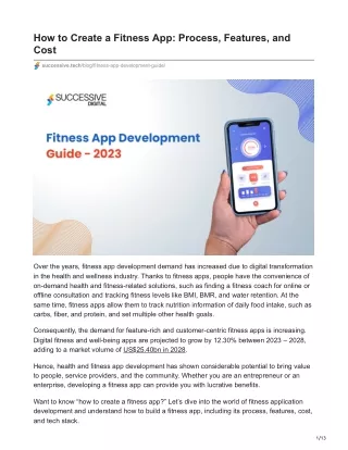 How to Create a Fitness App Process Features and Cost