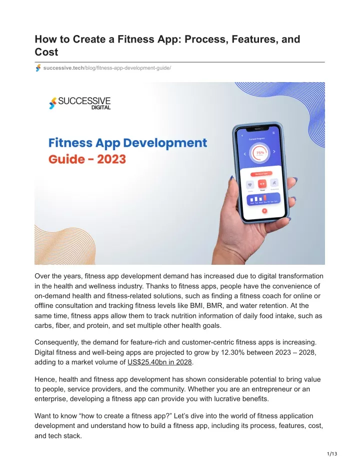 how to create a fitness app process features