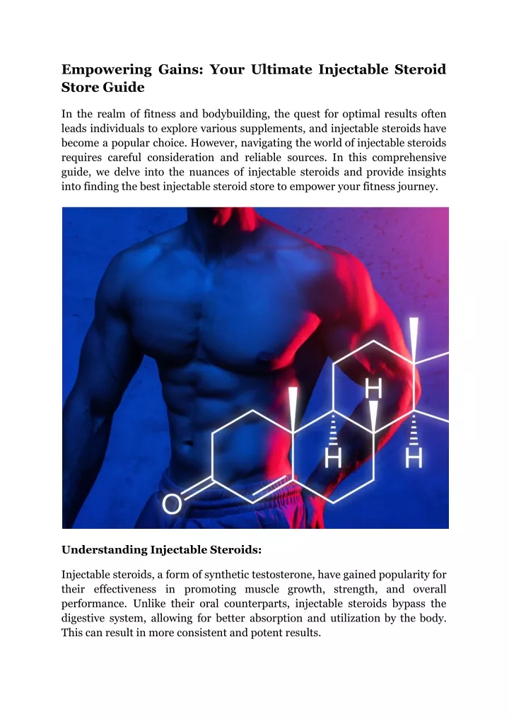 empowering gains your ultimate injectable steroid