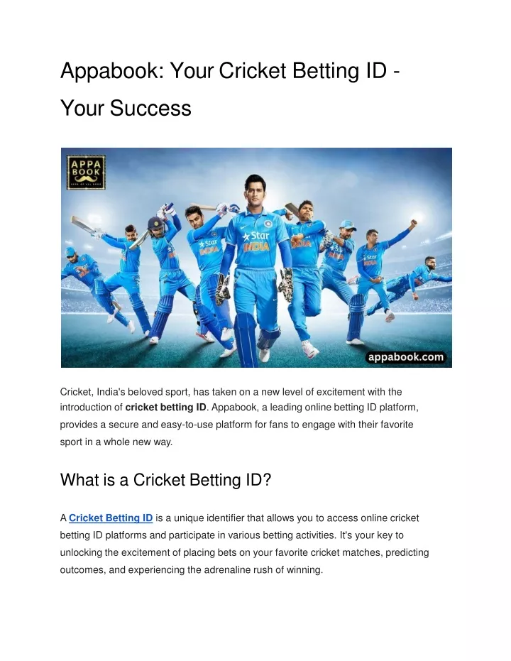 appabook your cricket betting id your success