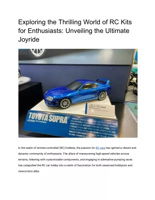 exploring the thrilling world of rc kits