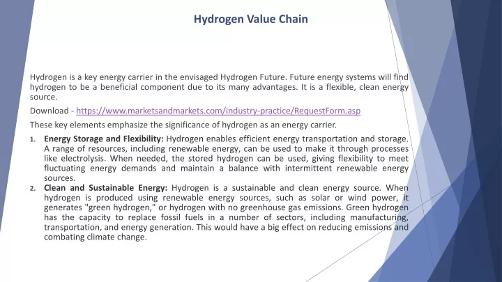 hydrogen value chain