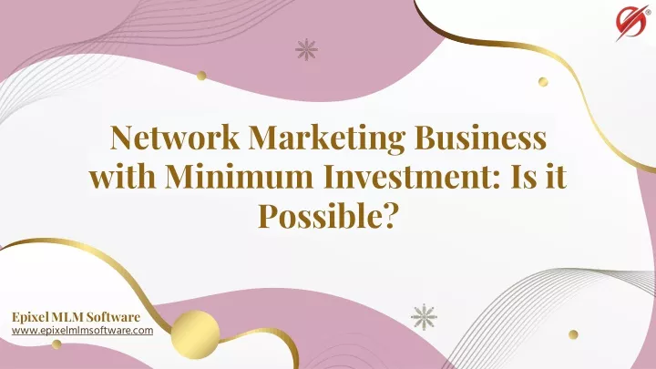 network marketing business with minimum