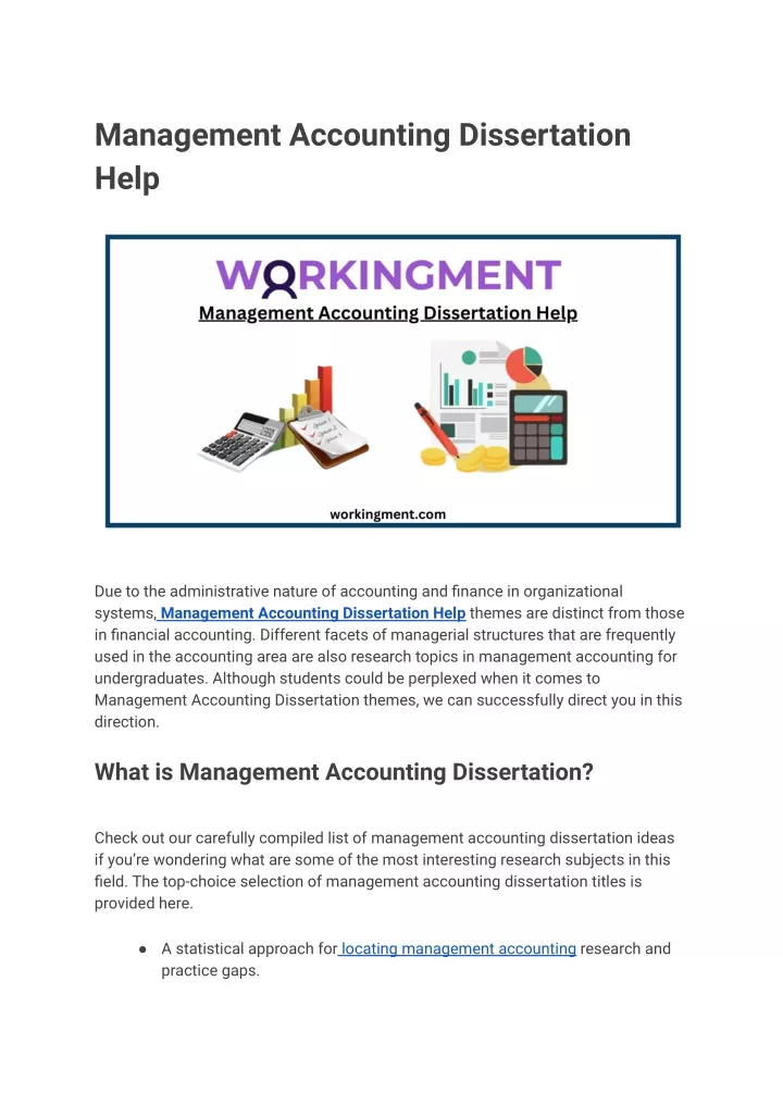 management accounting dissertation help